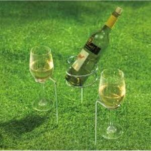 TOVOLO SteadySticks™ Wine Bottle and Set of 2 Glass Holders New in Box